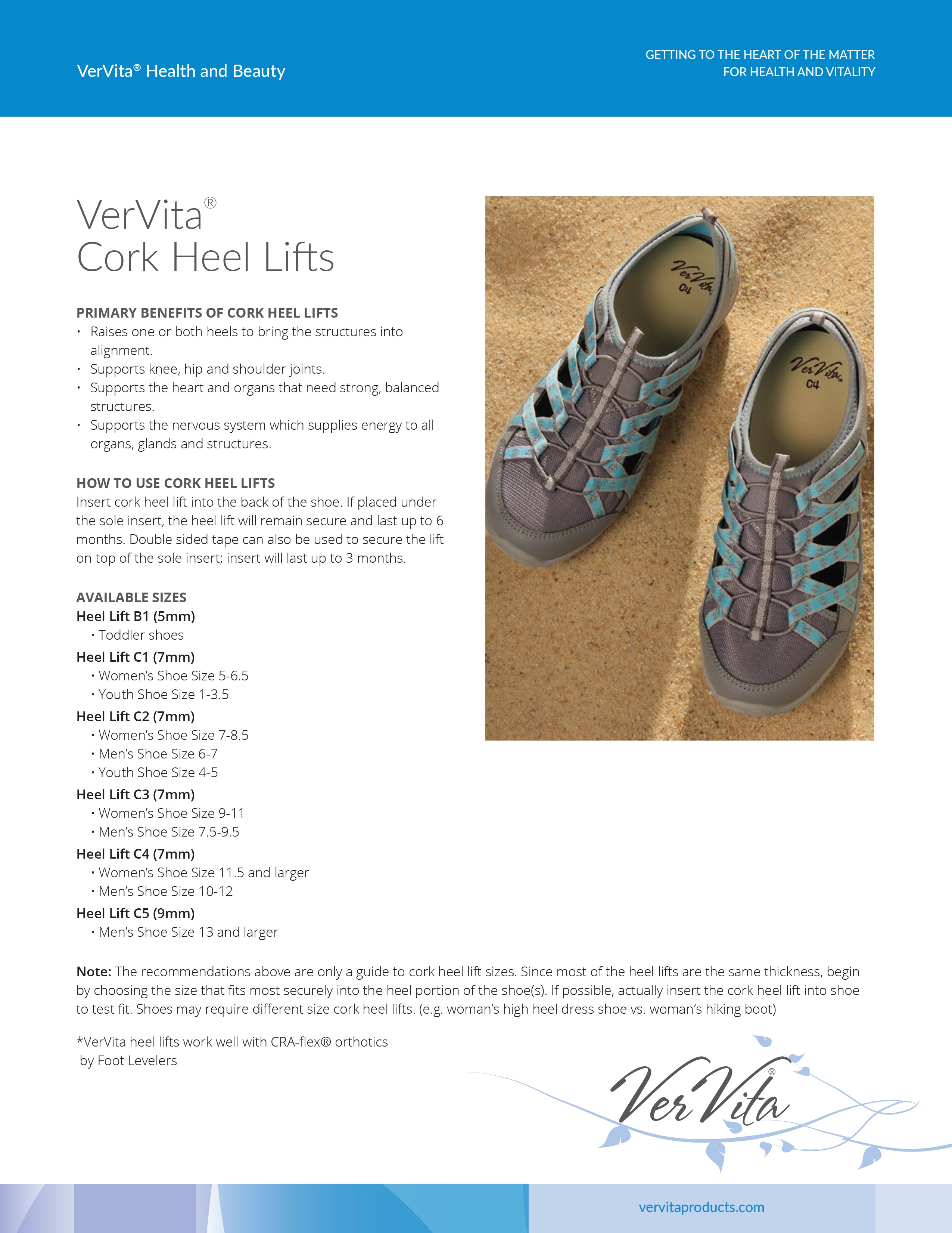Cork Heel Lifts (Sold in Pairs) - VerVita Products, L.L.C