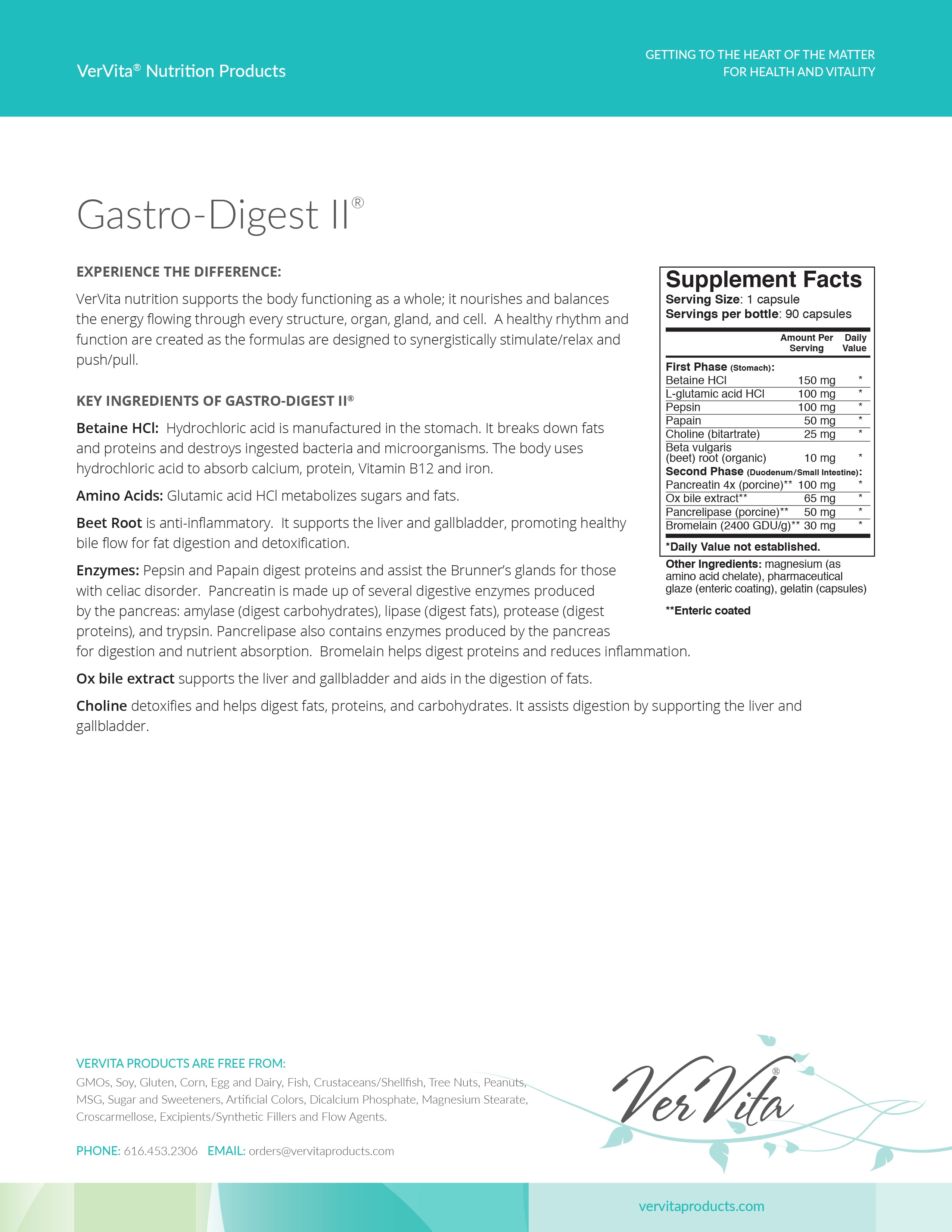Gastro-Digest II® - VerVita Products, L.L.C