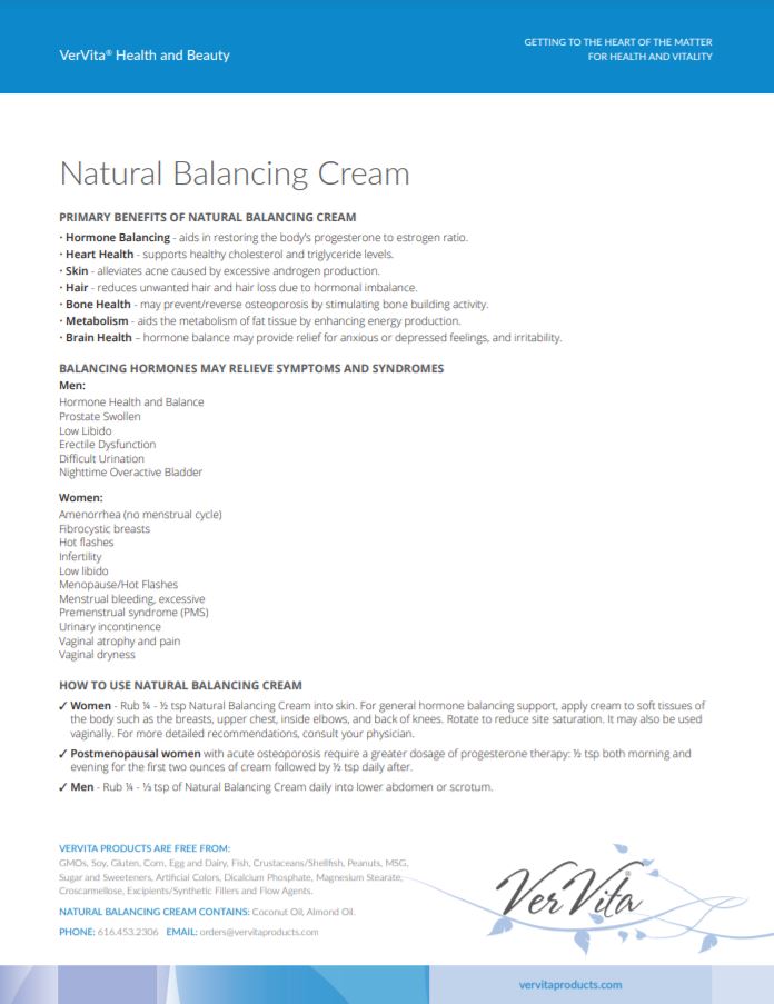 Natural Balancing Cream