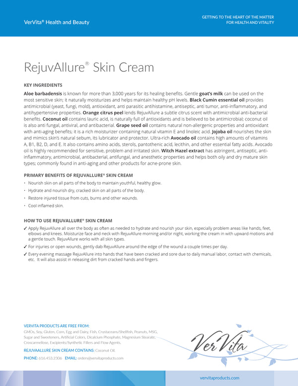 RejuvAllure Skin Cream - VerVita Products, L.L.C